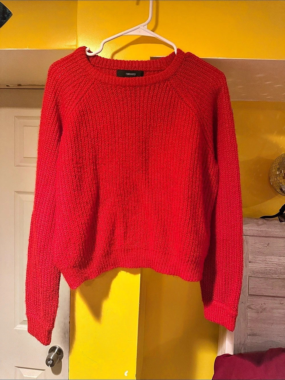 Forever 21 Red Crew Neck Sweater Like New